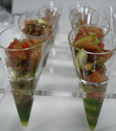 Mousse d'avocat et tomates
